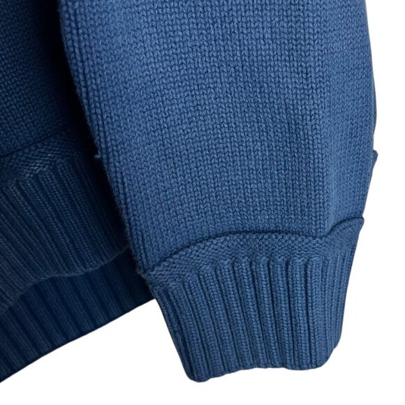 Tommy Hilfiger Men's L Crewneck Pullover Sweater Blue Classic Flag Logo Cotton - Picture 4 of 6